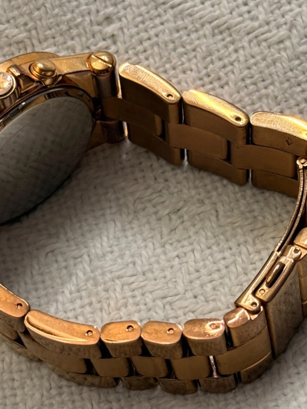 Michael Kors Rose Gold Rhinestone Metal Link Wrist Watch #7